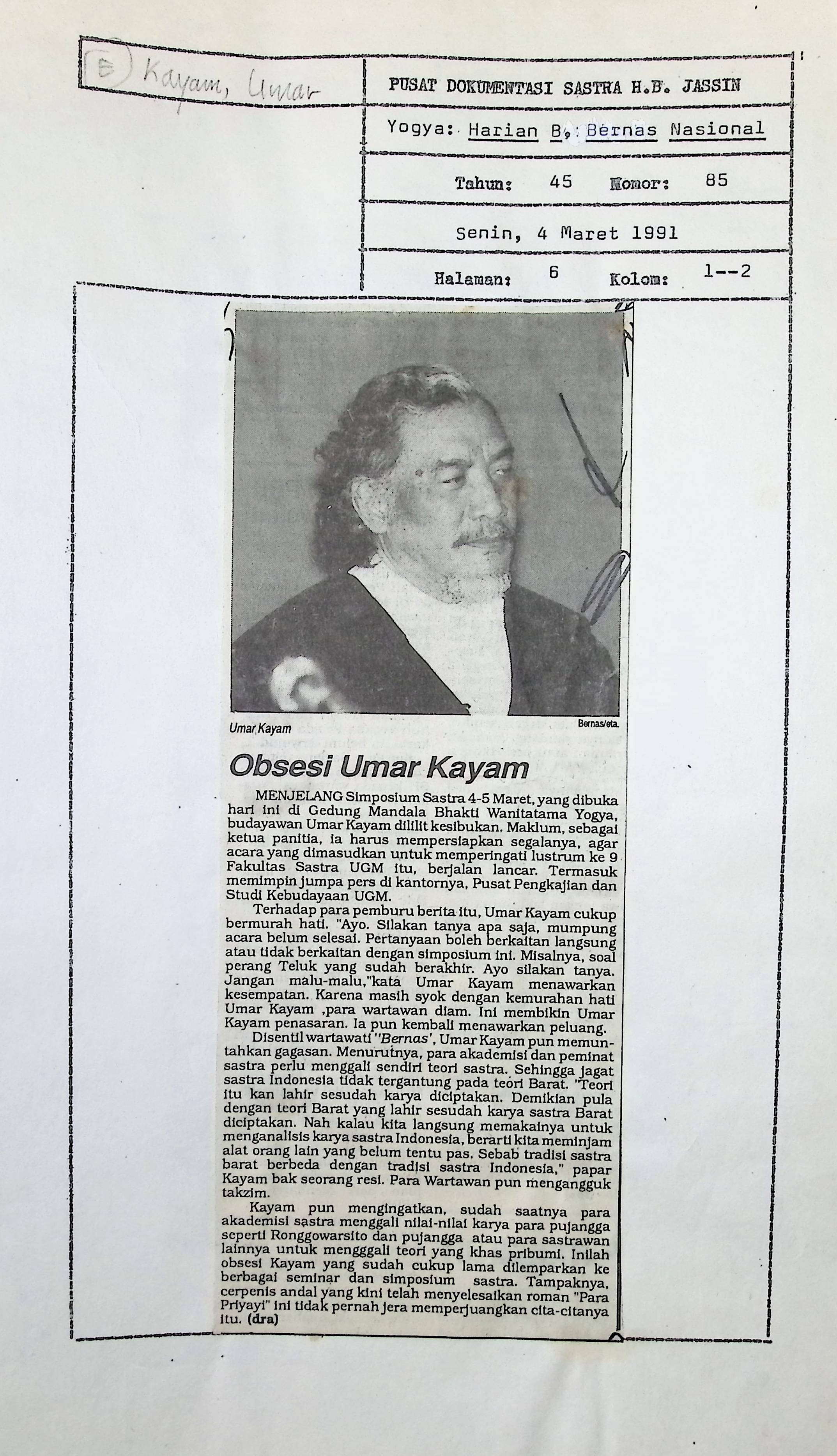 Obsesi Umar Kayam