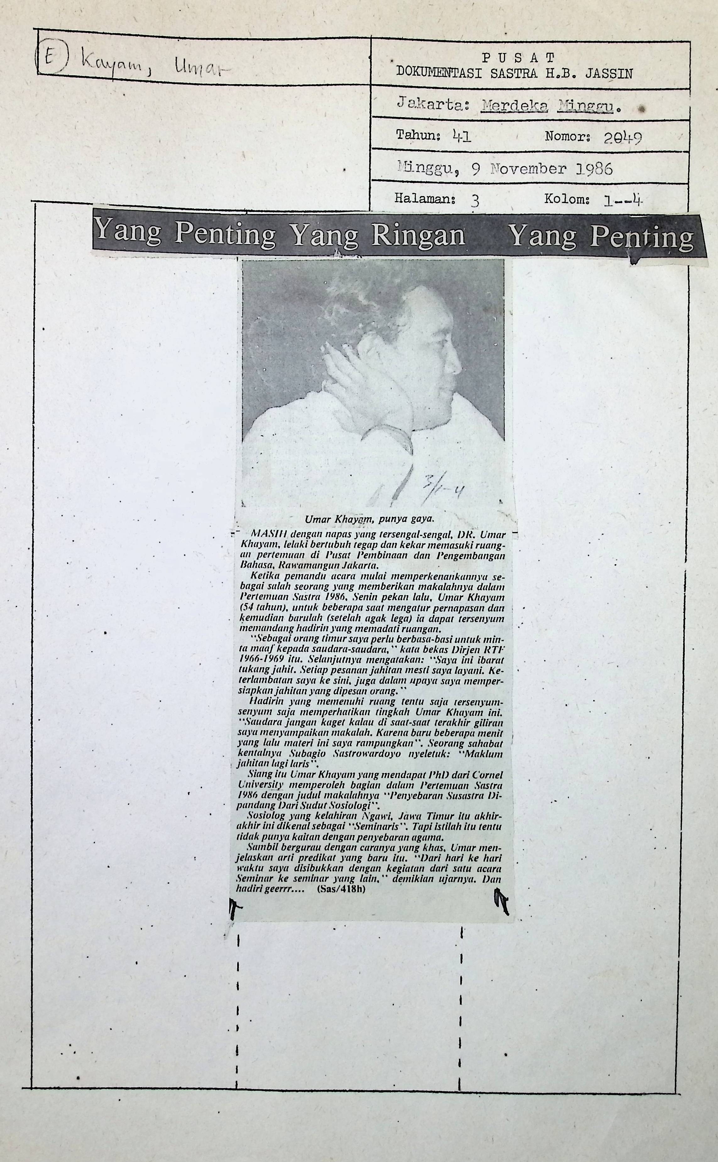 Yang penting ringan yang penting