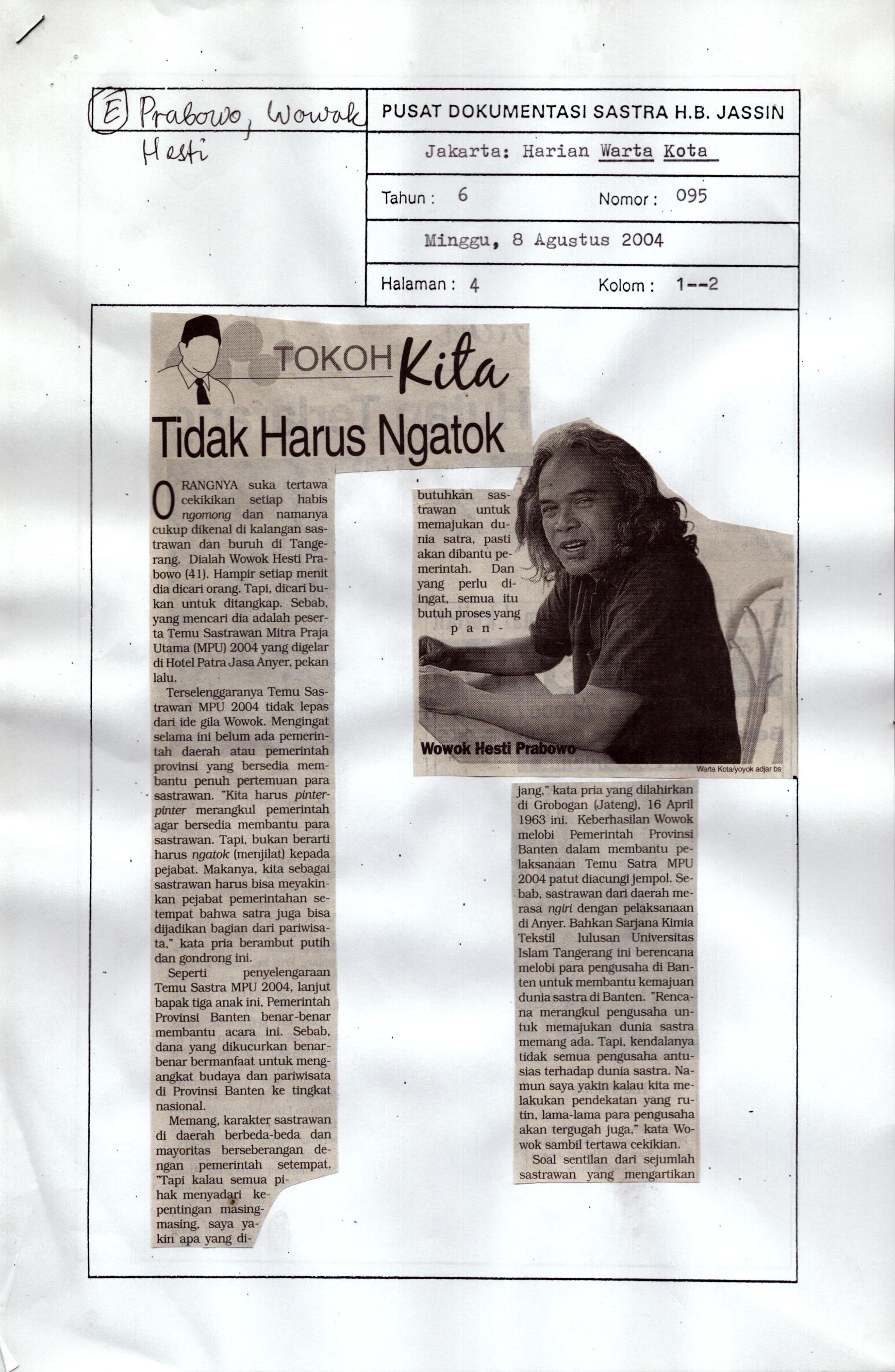 Tokoh kita tidak harus ngatok
