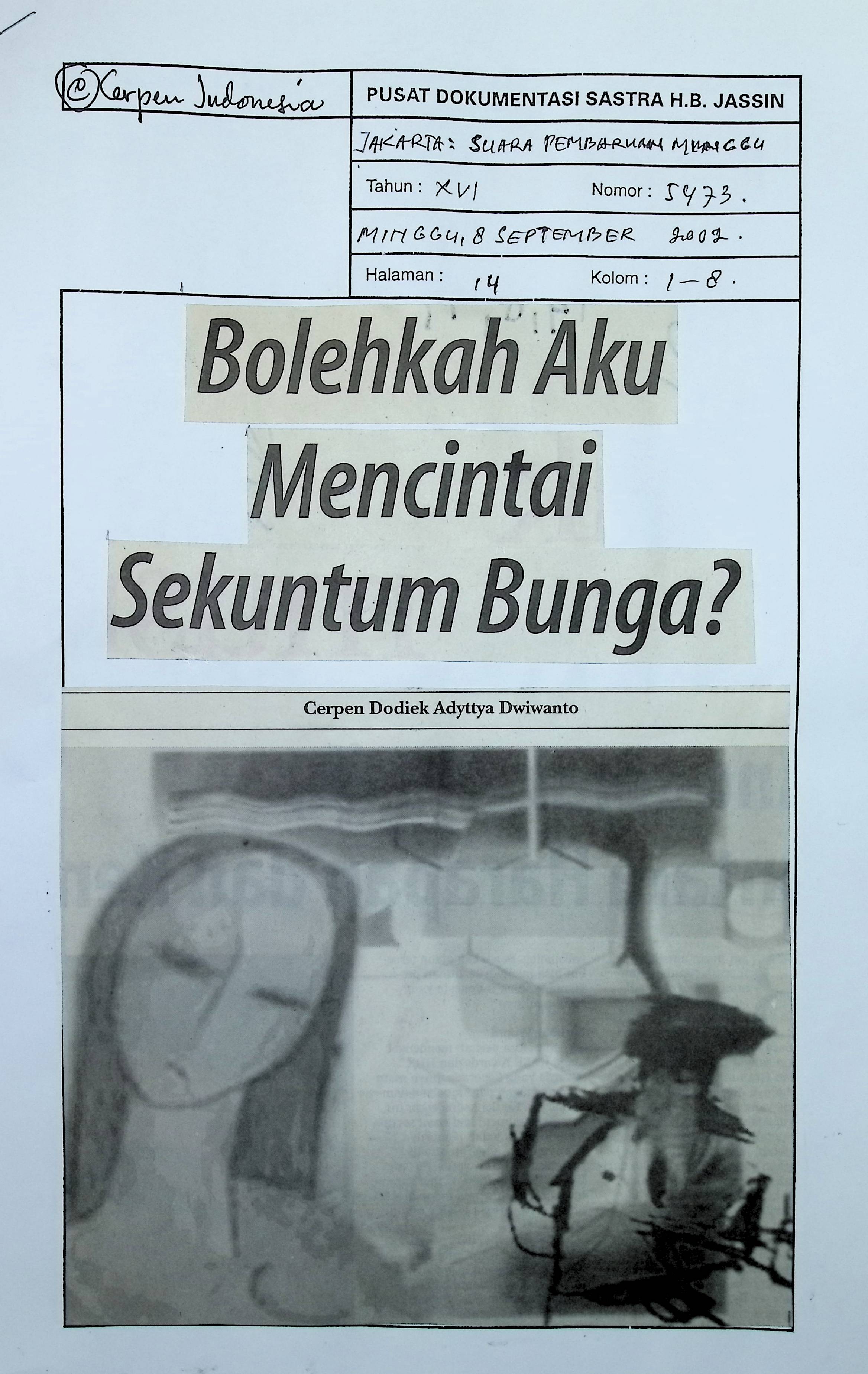Bolehkah aku mencintai sekuntum bunga