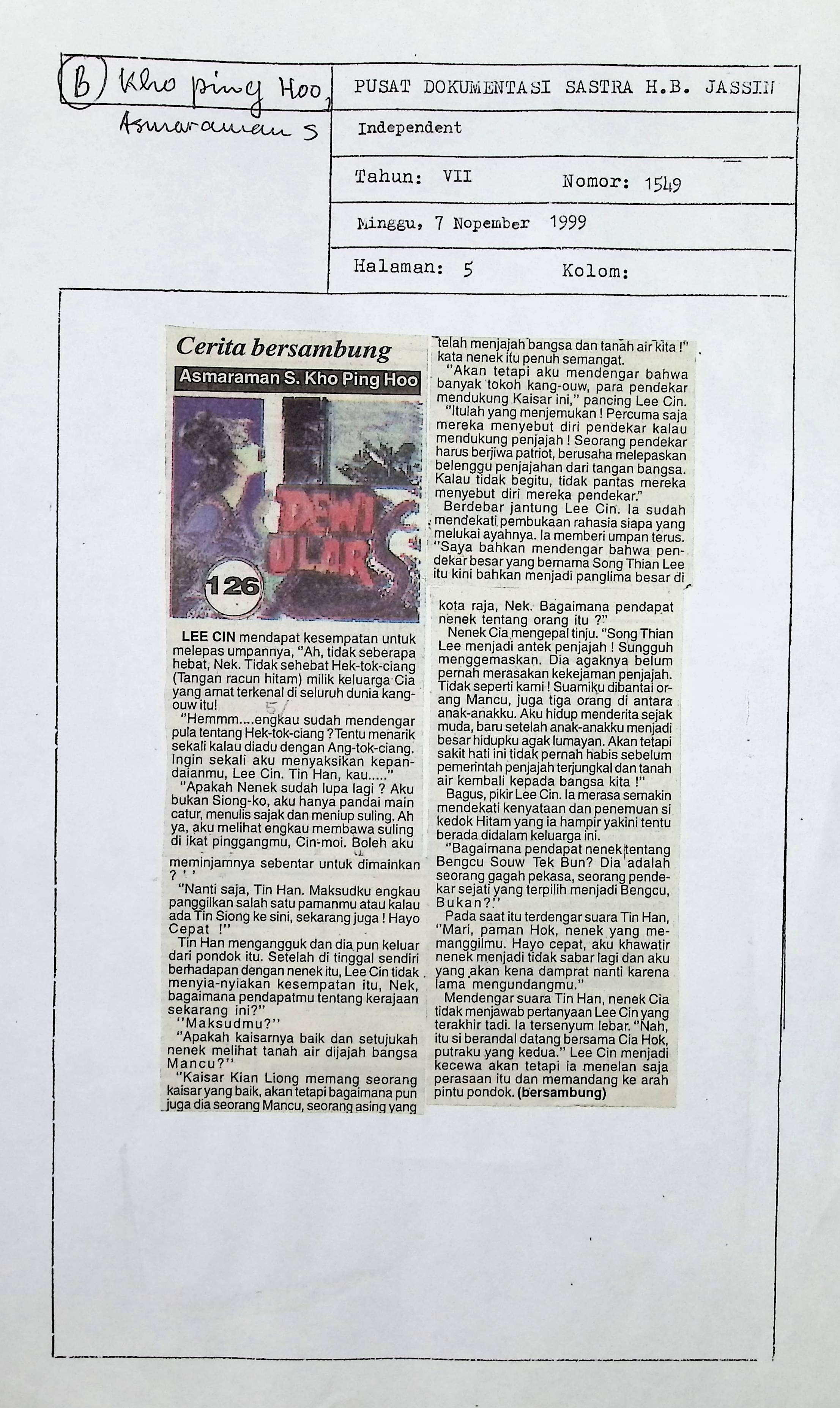Cerbung, dewi ular bagian 126