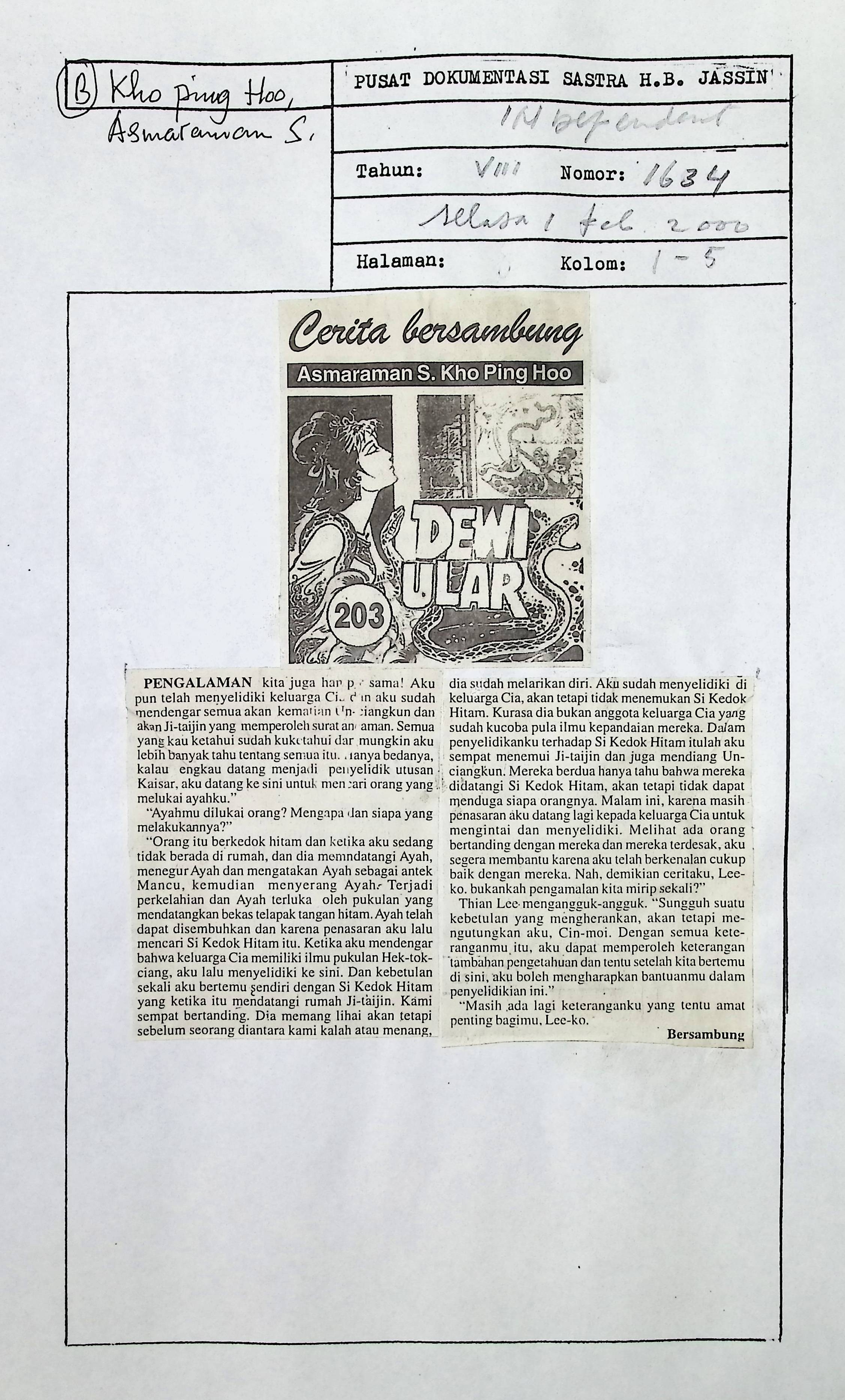 Cerbung, dewi ular bagian 203--204