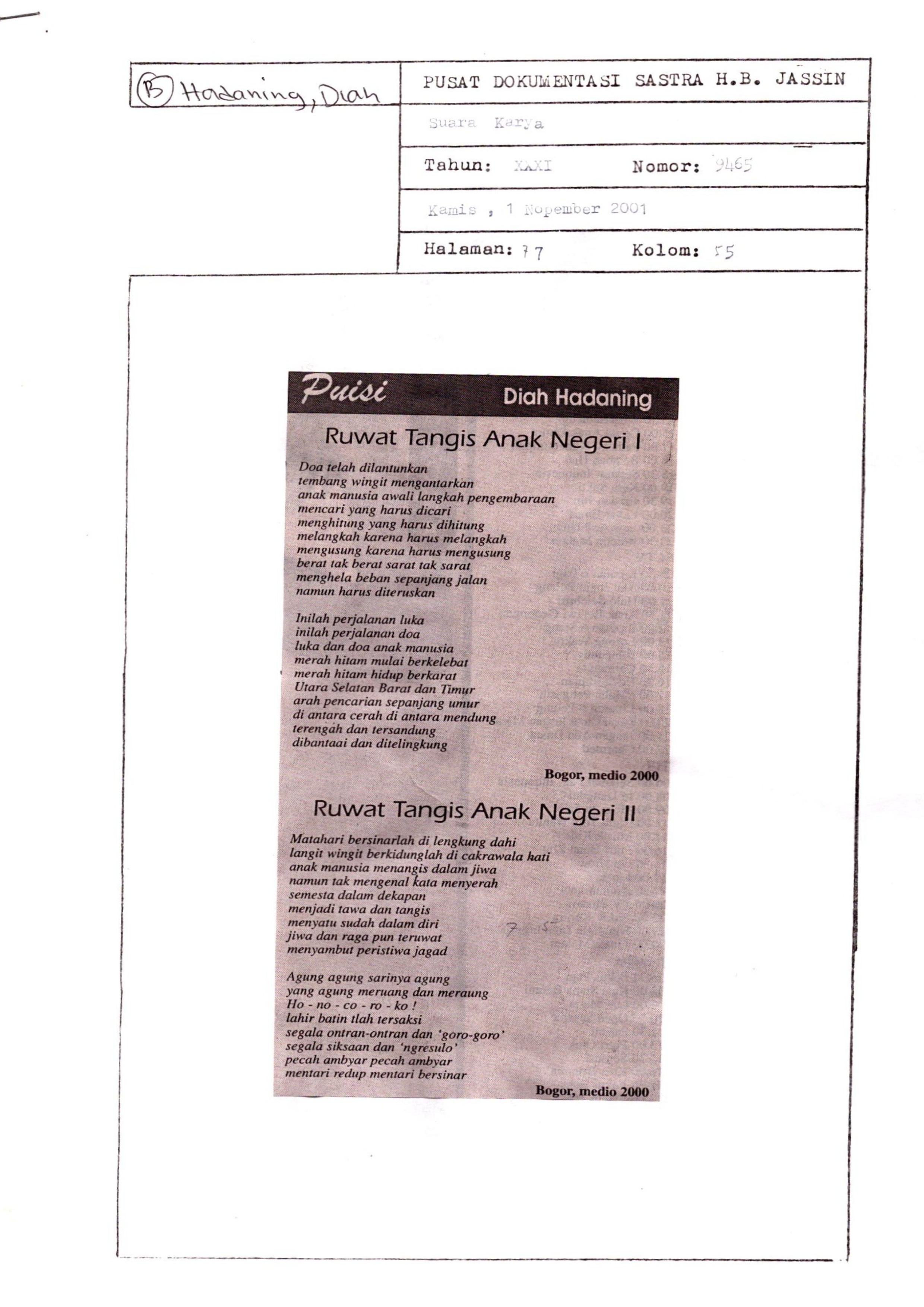 Puisi (1 November 2001)