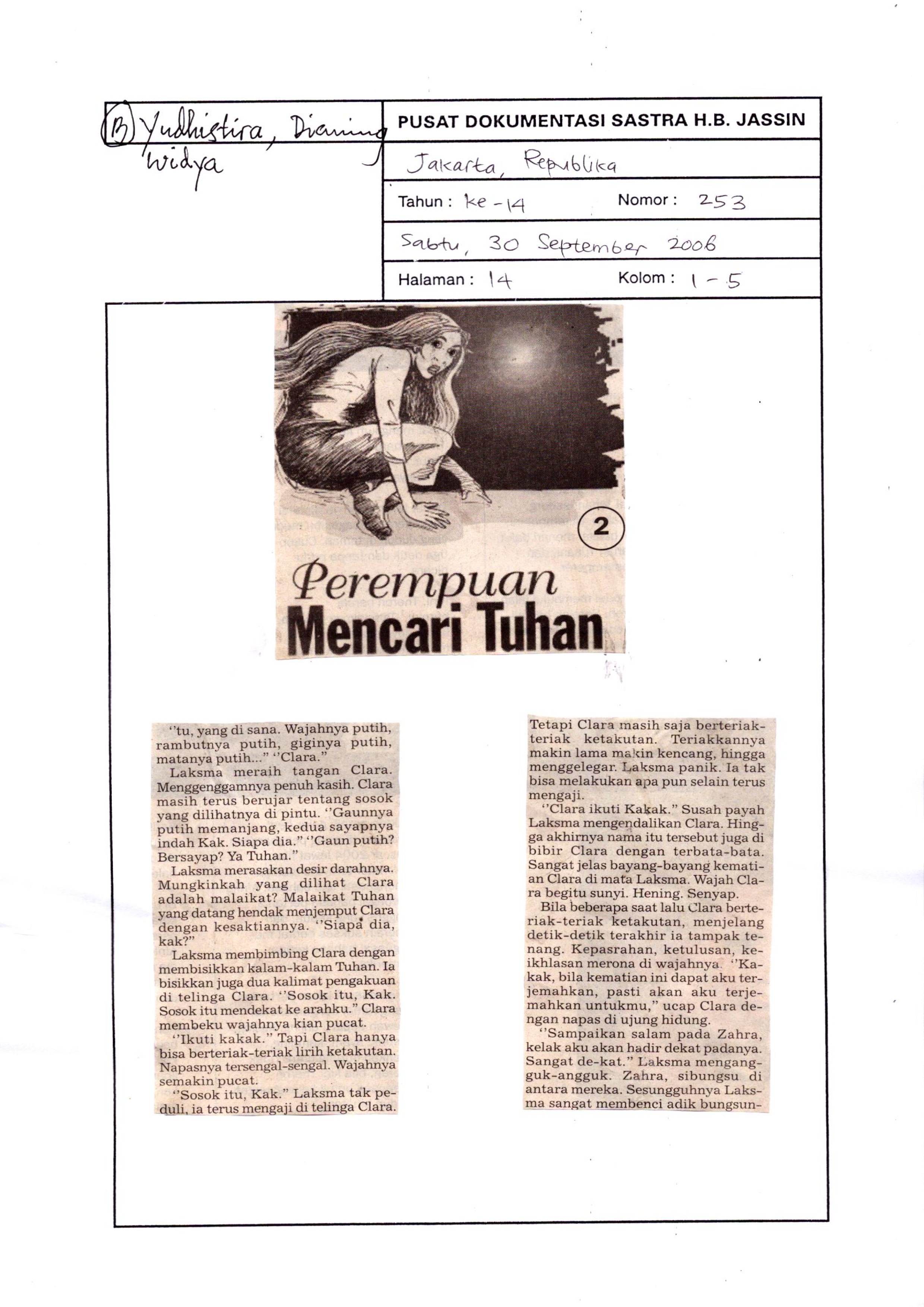 Perempuan mencari tuhan (bagian 2) : Novel karya Dianing Widya Yudhistira