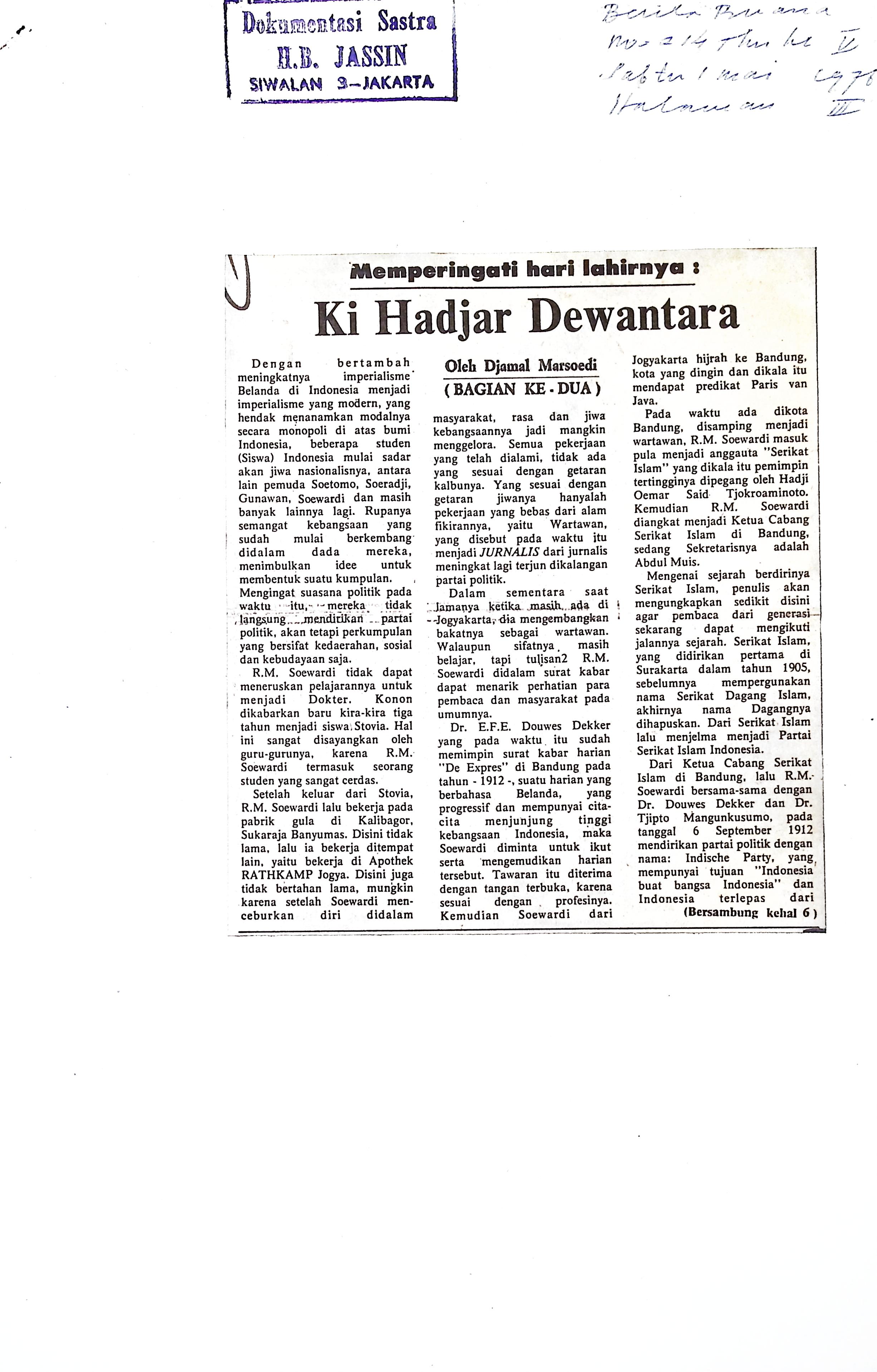 Memperingati hari lahirnya, Ki Hadjar Dewantara bagian kedua