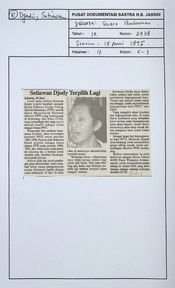 Setiawan Djody terpilih lagi
