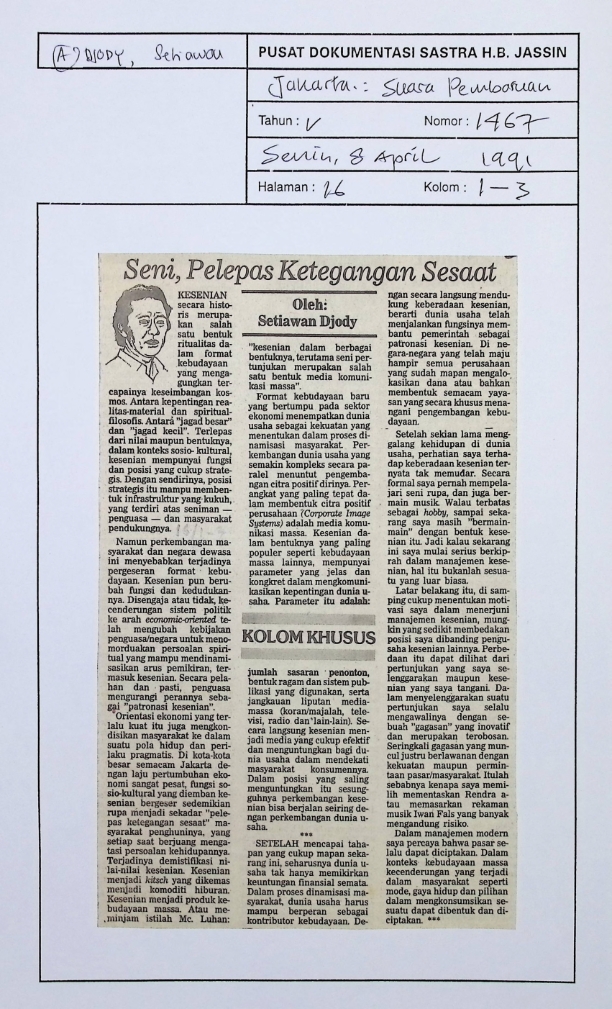 Seni, pelepas ketegasan sesaat