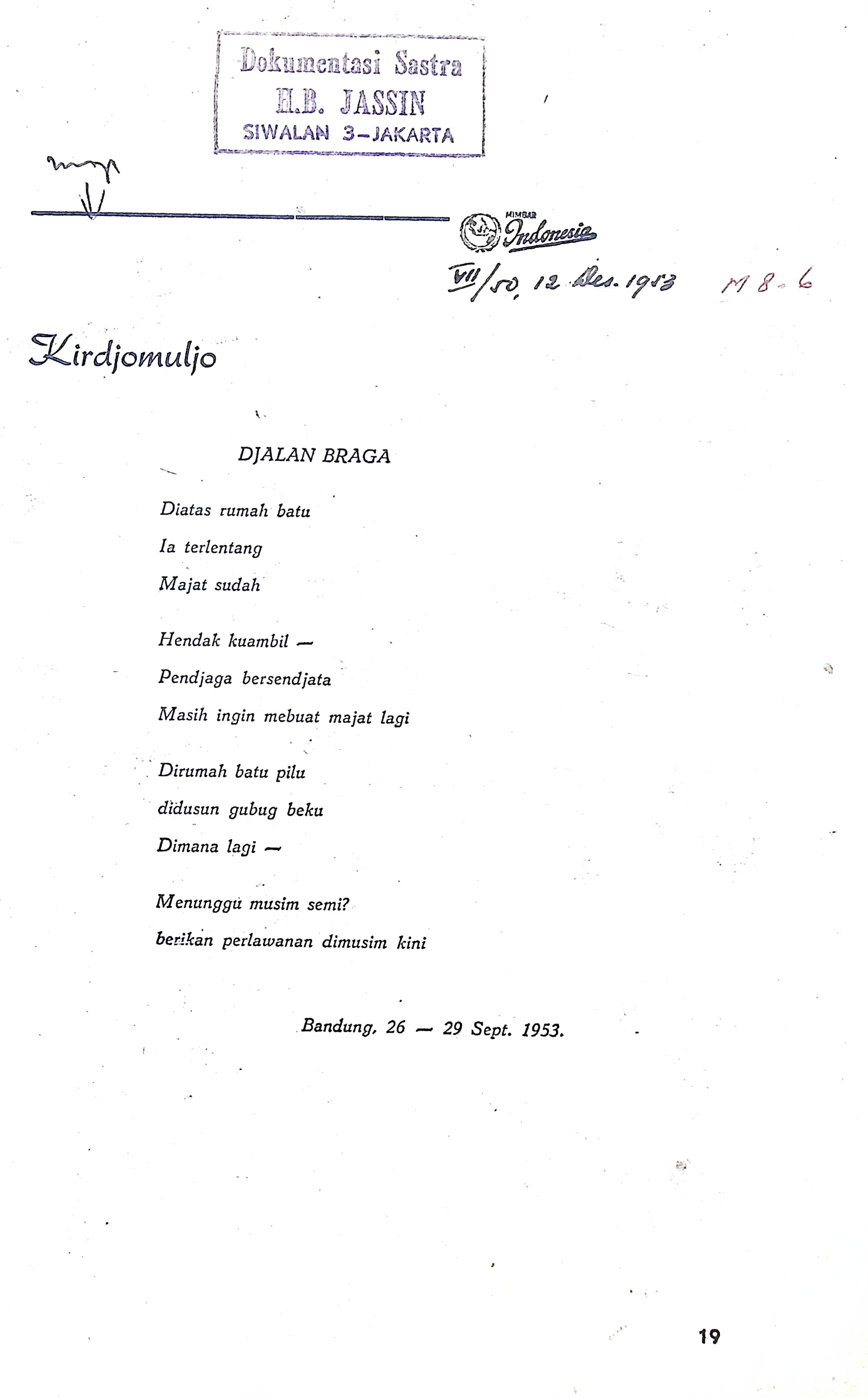 Puisi, jalan Braga