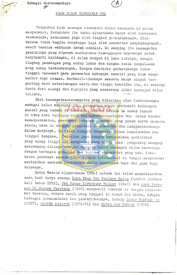 Alam dalam tanggapan STA