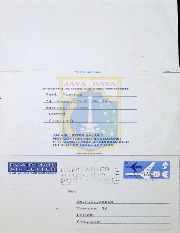 Surat dari Sori Siregar untuk H. B. Jassin (28 Februari 1973)