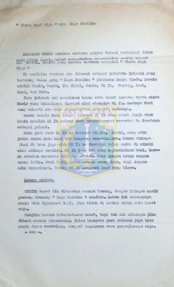 "Cinta segi tiga" nya Maga Mustika