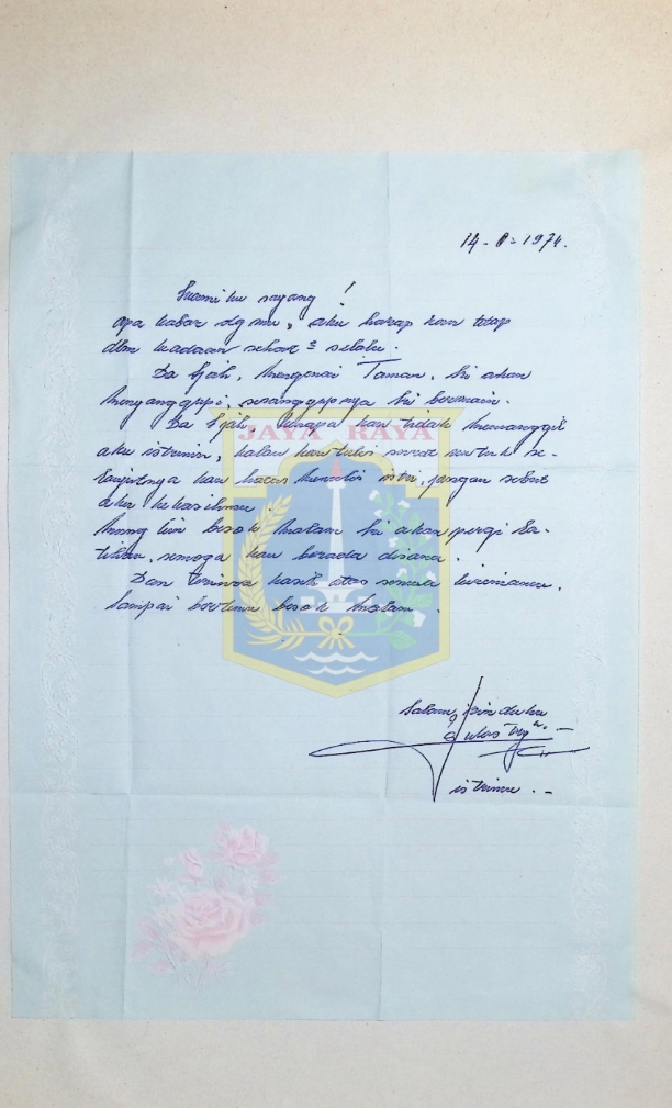 Surat untuk Sjafrial Arifin dari sang istri