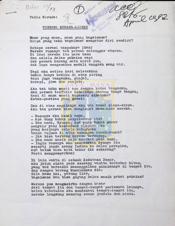 Tentang kurang-ajarku