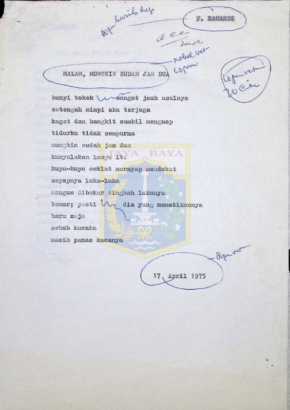 Kumpulan sajak F. Rahardi