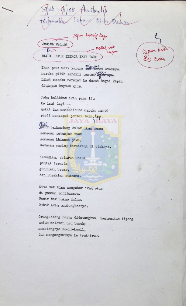 Elegi untuk seekor ikan paus