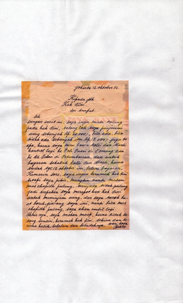 Surat dari Sahro kepada Tini