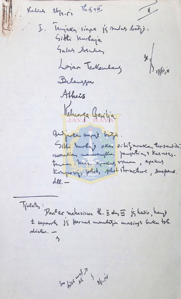 Kuliah H.B. Jassin II