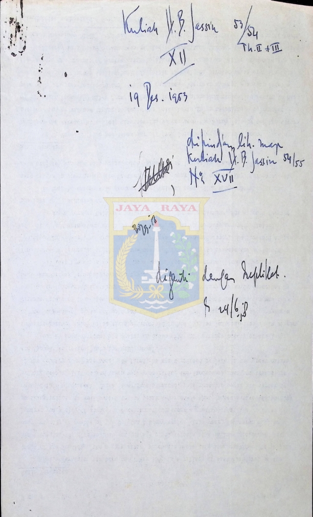 Kuliah H.B. Jassin XII