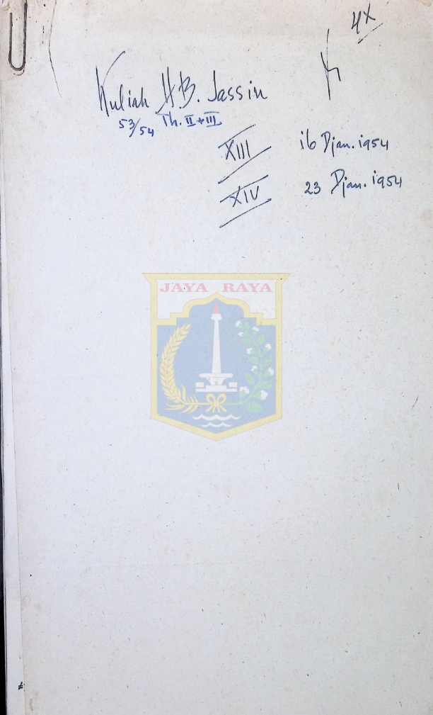 Kuliah H.B. Jassin XIII, XIV