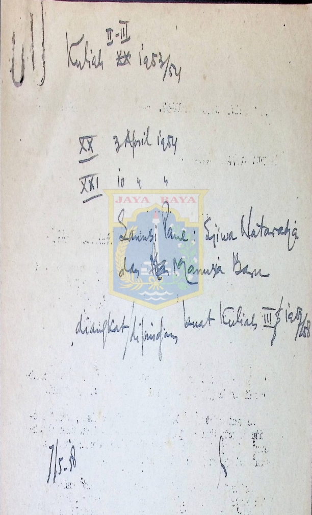 Kuliah H.B. Jassin XX, XXI