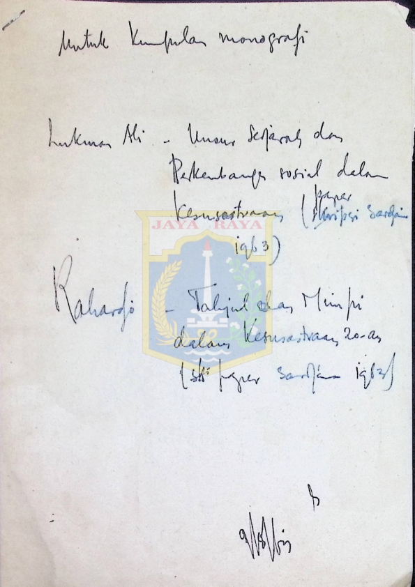 Catatan untuk kumpulan monografi