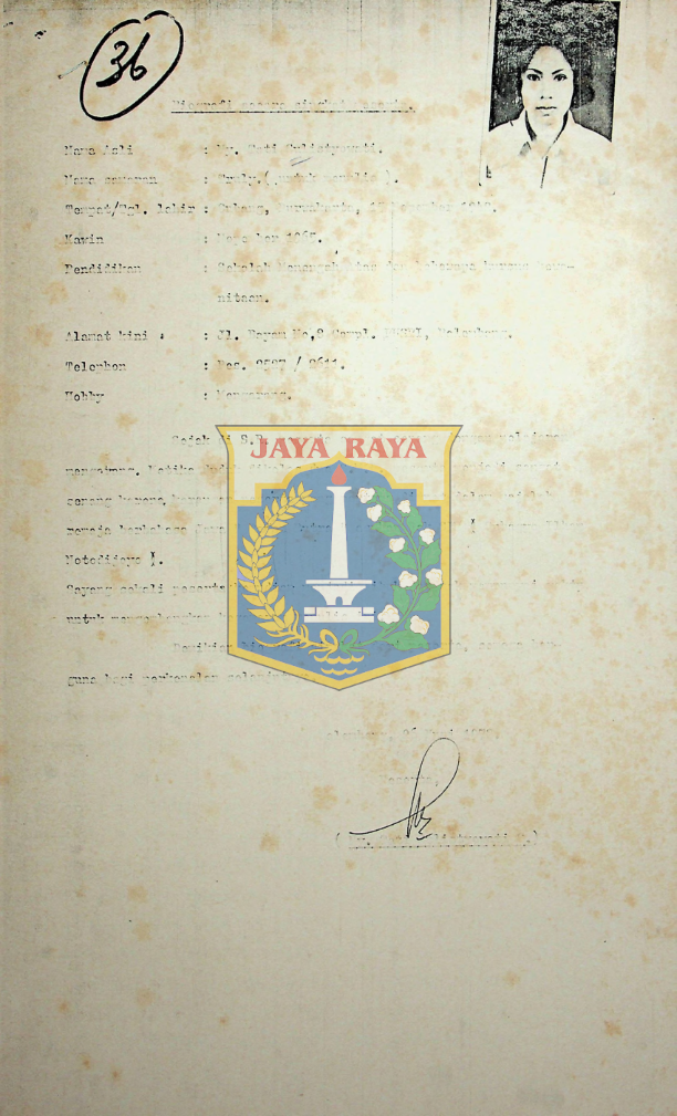 Biografi secara singkat peserta atas nama Ny. Tati Sulistyowati