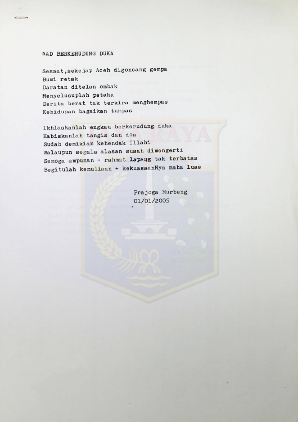 Kumpulan puisi karya Prajoga Murbeng