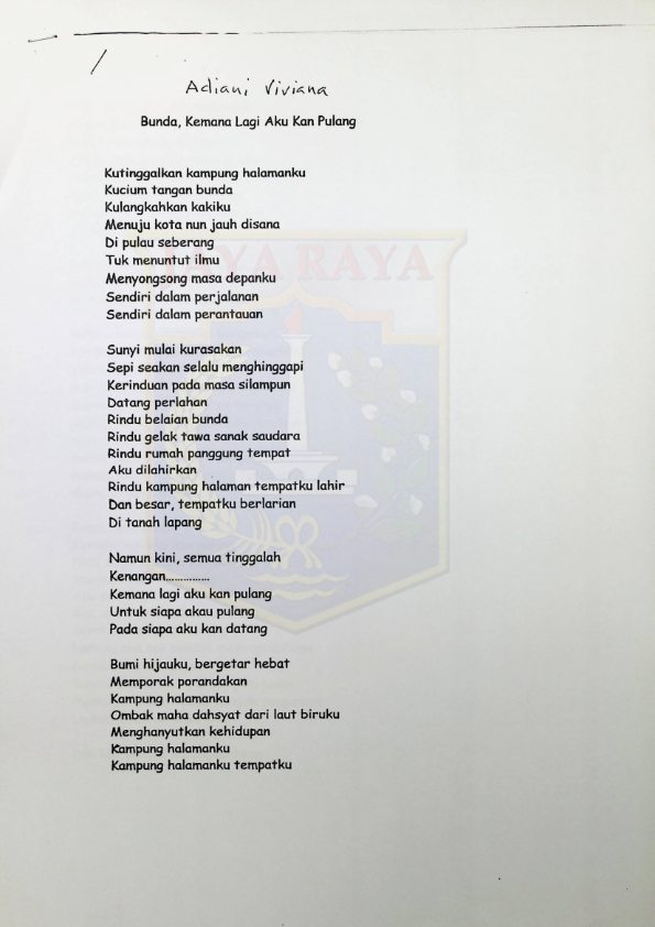 Kumpulan puisi karya Adiani Viviana