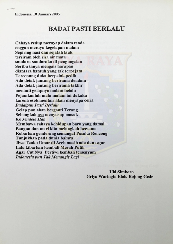 Kumpulan puisi karya Uki Simboro