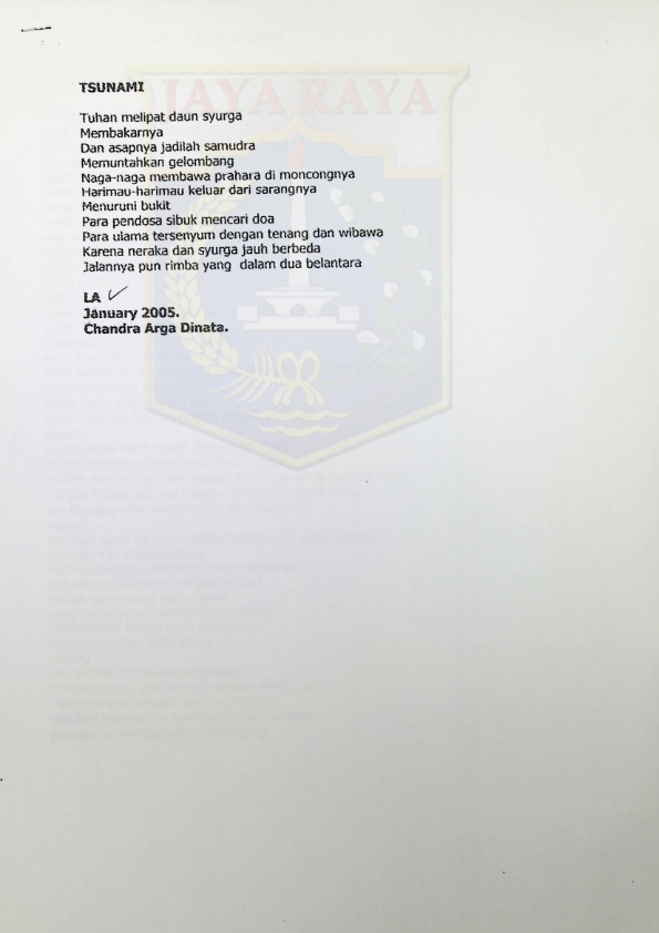 Kumpulan puisi karya Chandra Arga Dinata