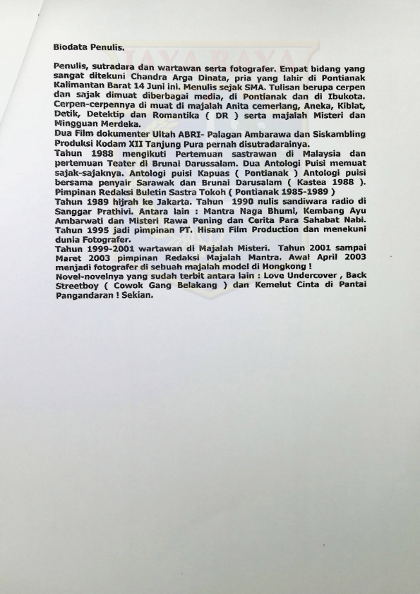 Biodata penulis Chandra Arga Dinata