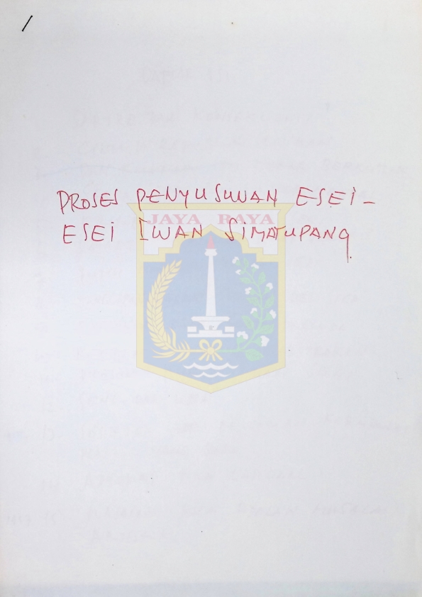 Proses penyusunan esei-esei Iwan Simatupang