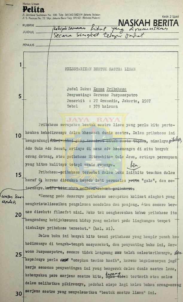 Melestarikan bentuk sastra lisan