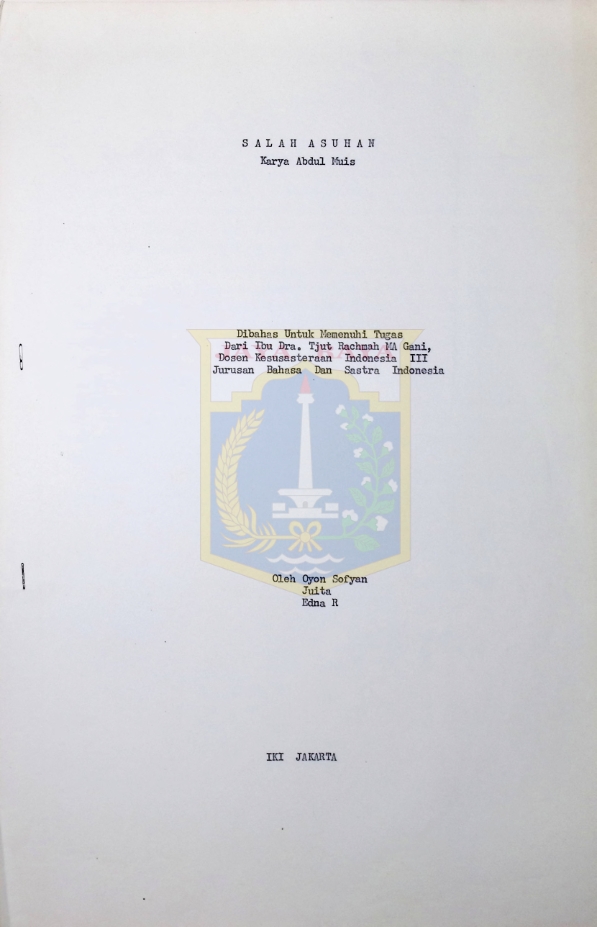 Resensi buku - Salah asuhan