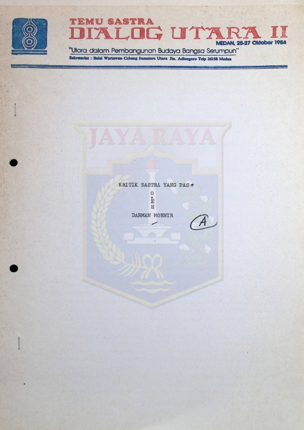 Kritik sastra yang pas