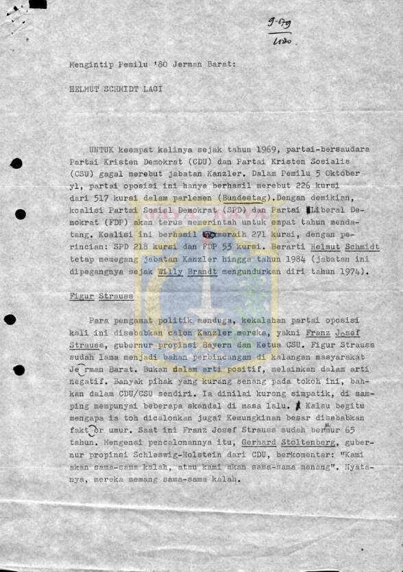 Mengintip pemilu '80 Jerman Barat