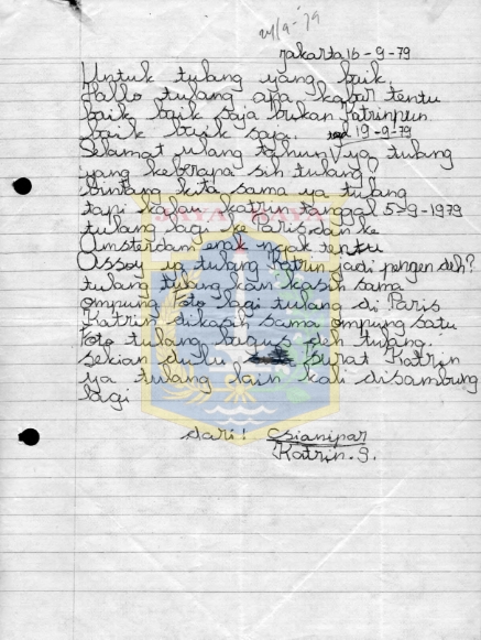 Surat untuk Pamusuk Eneste dari Katrin S. (16 September 1979)