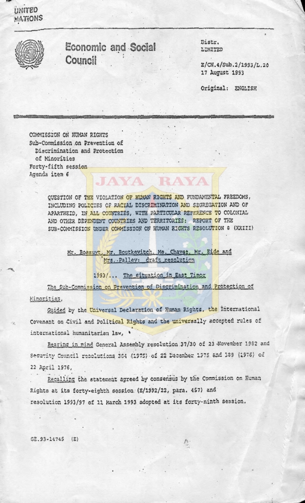 Economic and Social Council / Comission on Human Rights