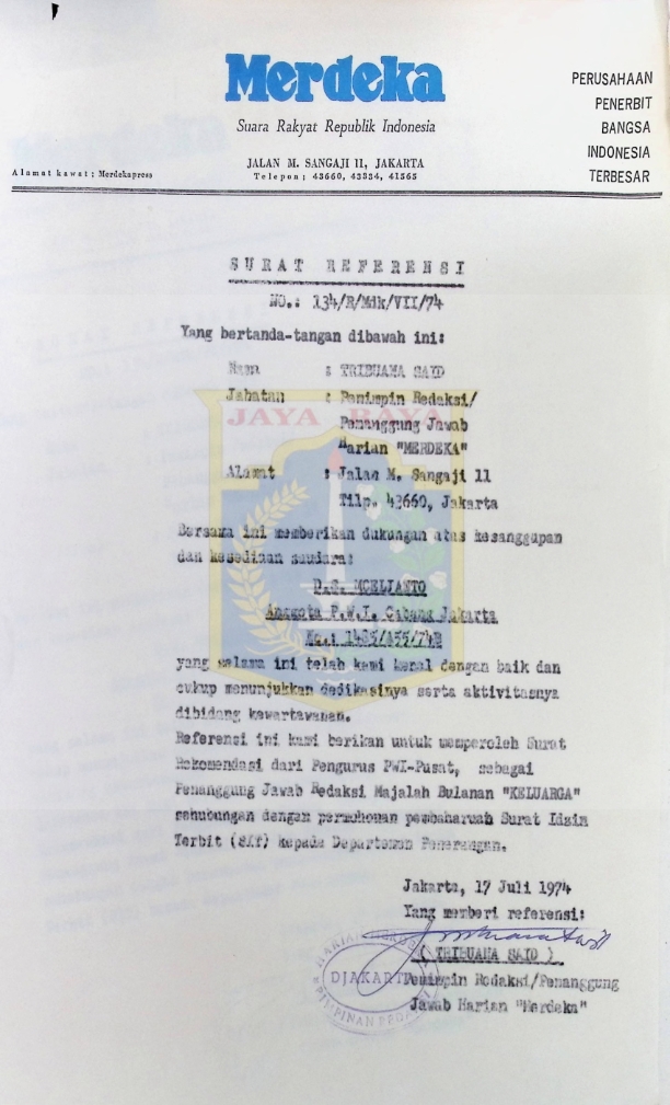 Surat referensi Merdeka suara rakyat republik indonesia