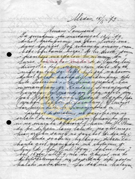 Surat tulisan tangan untuk Pamusuk Eneste dari Medan (15 Juni 1979)