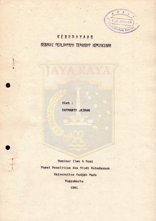 Kebudayaan sebagai perlawanan terhadap kemiskinan