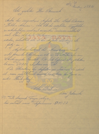 Surat tulisan tangan untuk Pamusuk Eneste Doris Jedamski (7 Agustus 1981)