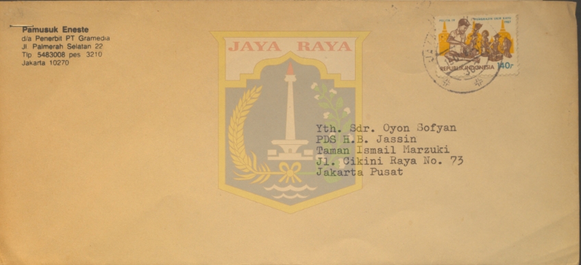 Surat untuk Oyon Sofyan dari Pamusuk Eneste