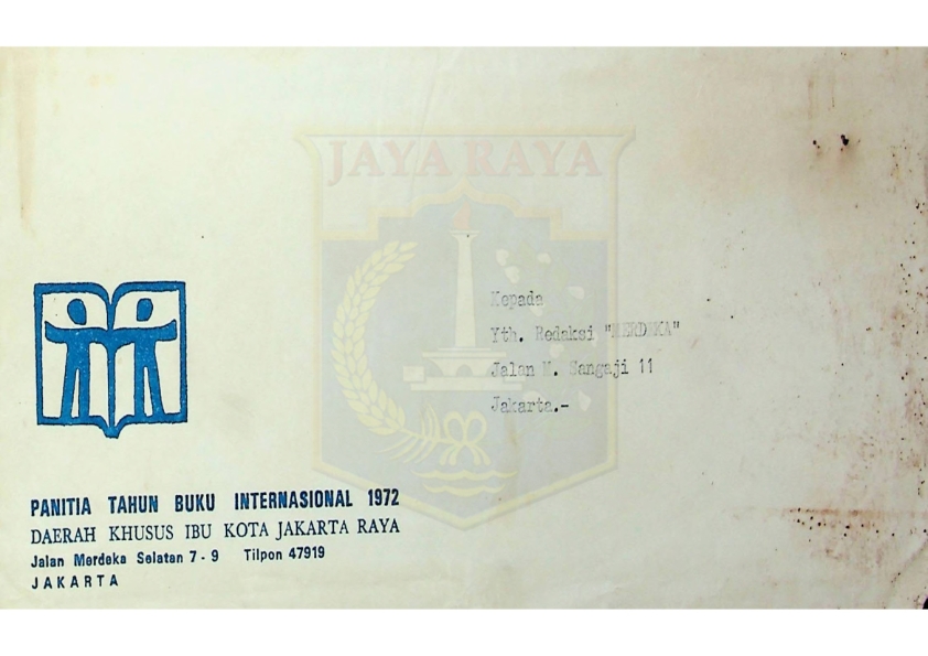 Surat dari Ajip Rosidi (Panitia Tahun Buku Internasional 1972) kepada Redaksi Merdeka