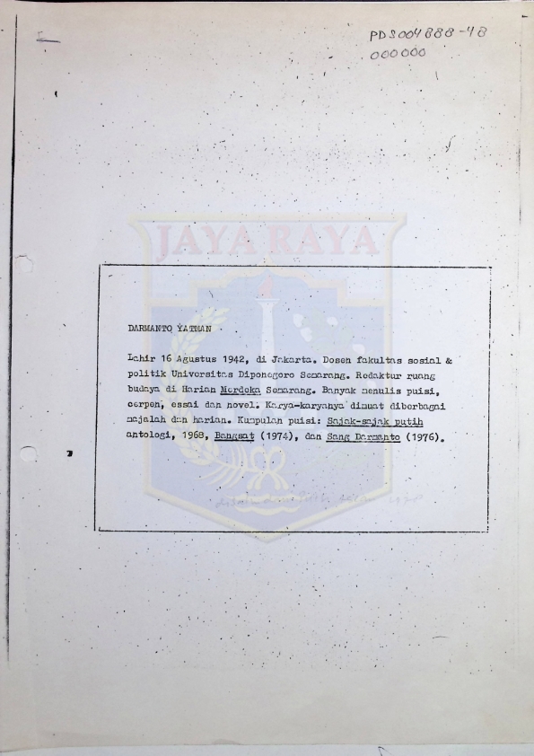Biografi Darmanto Jatman