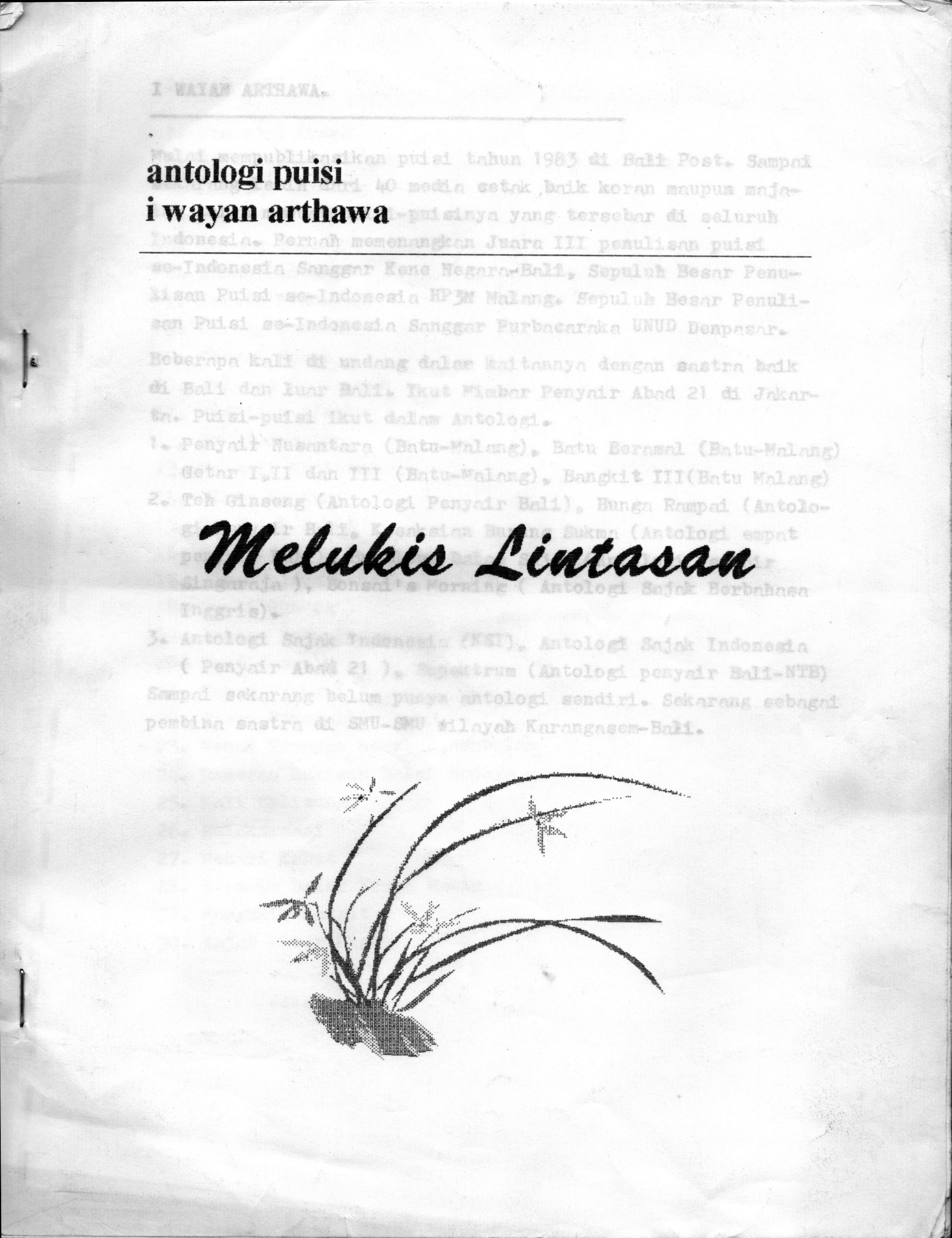 Melukis lintasan : antologi puisi