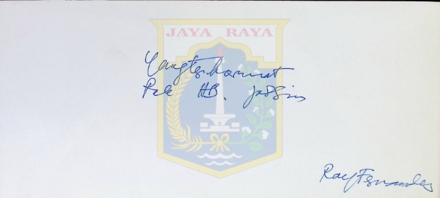 Surat tulisan tangan untuk HB Jassin dari Ray (27 November 1987)