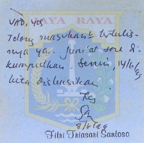 Surat untuk Viddy AD dari Fitri Triasari Santoso