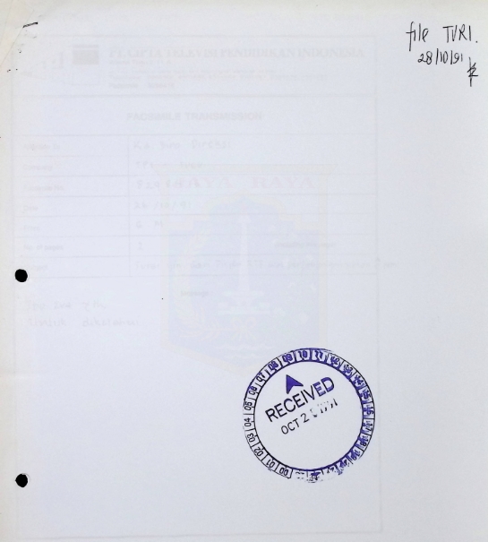 Surat untuk TPI dari Dirjen RTF