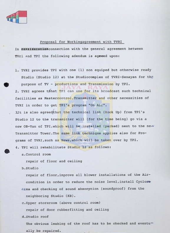 Proposal for workingagreement with TVRI